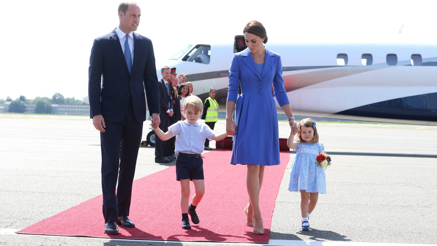 Los duques de Cambridge y sus hijos, en visita oficial a Alemania. (Getty)