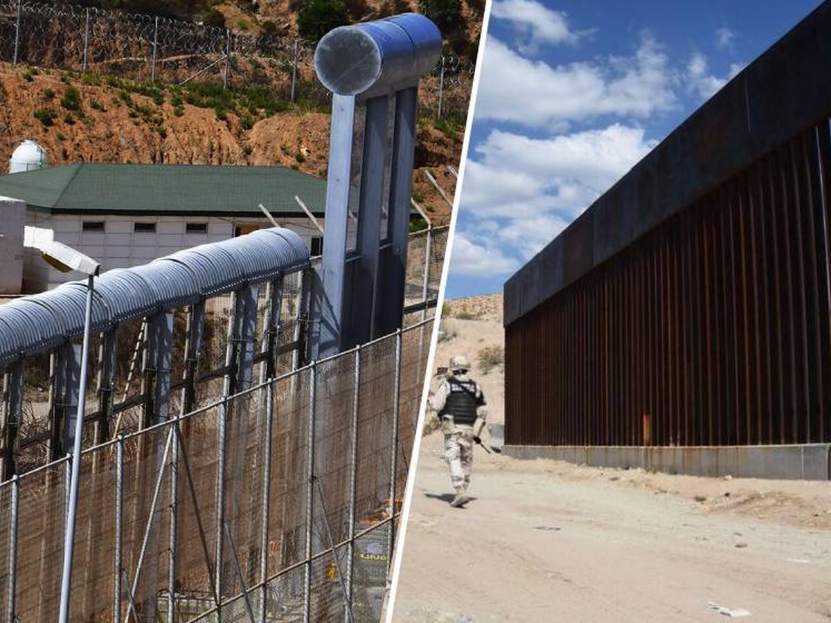 Foto: Partido de la imagen de la nueva valla cedida por el 'Faro de Ceuta' y el muro fronterizo de EEUU y México. (EC)