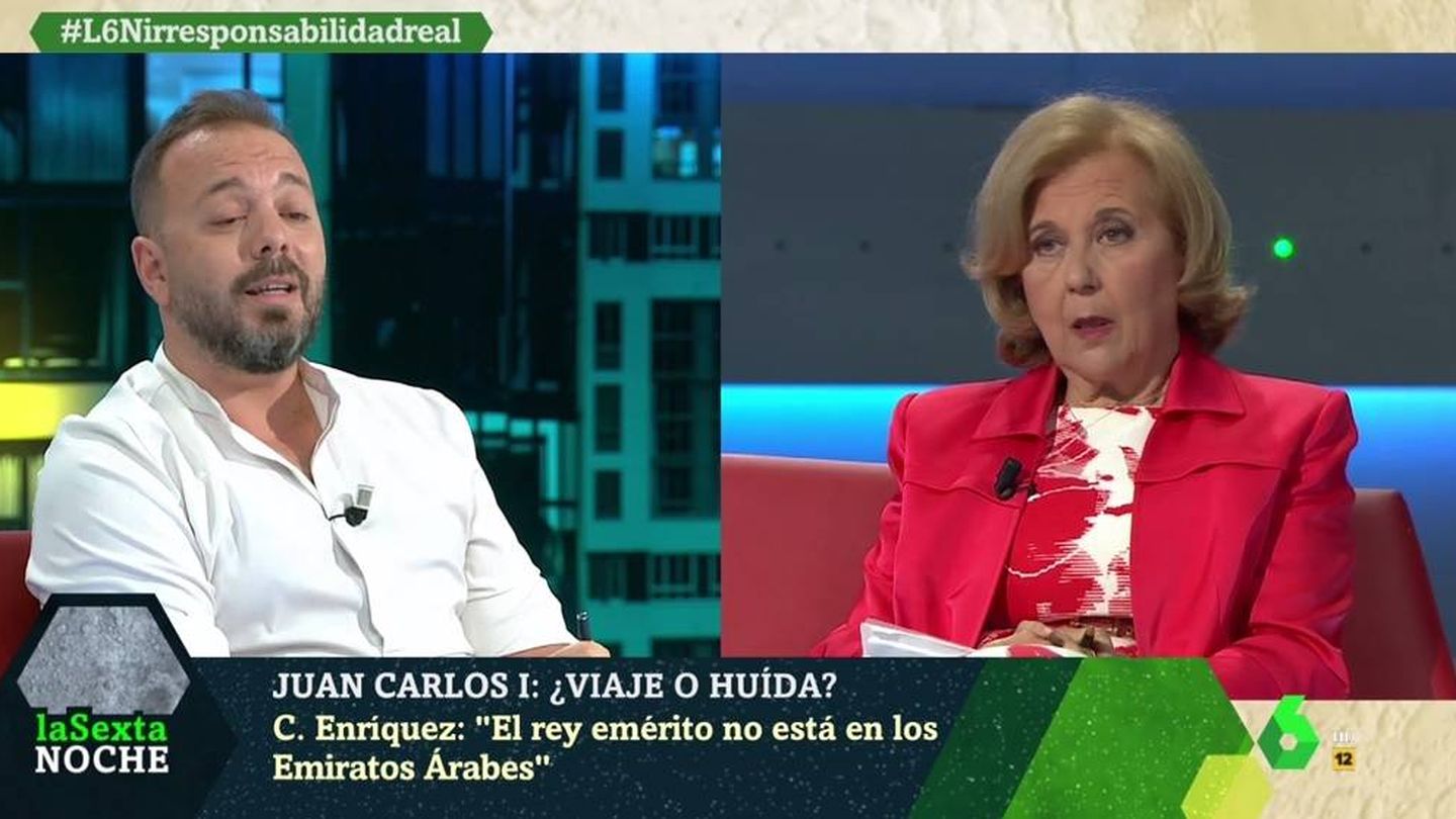 Maestre y Enríquez discutiendo sobre Juan Carlos. (La Sexta).