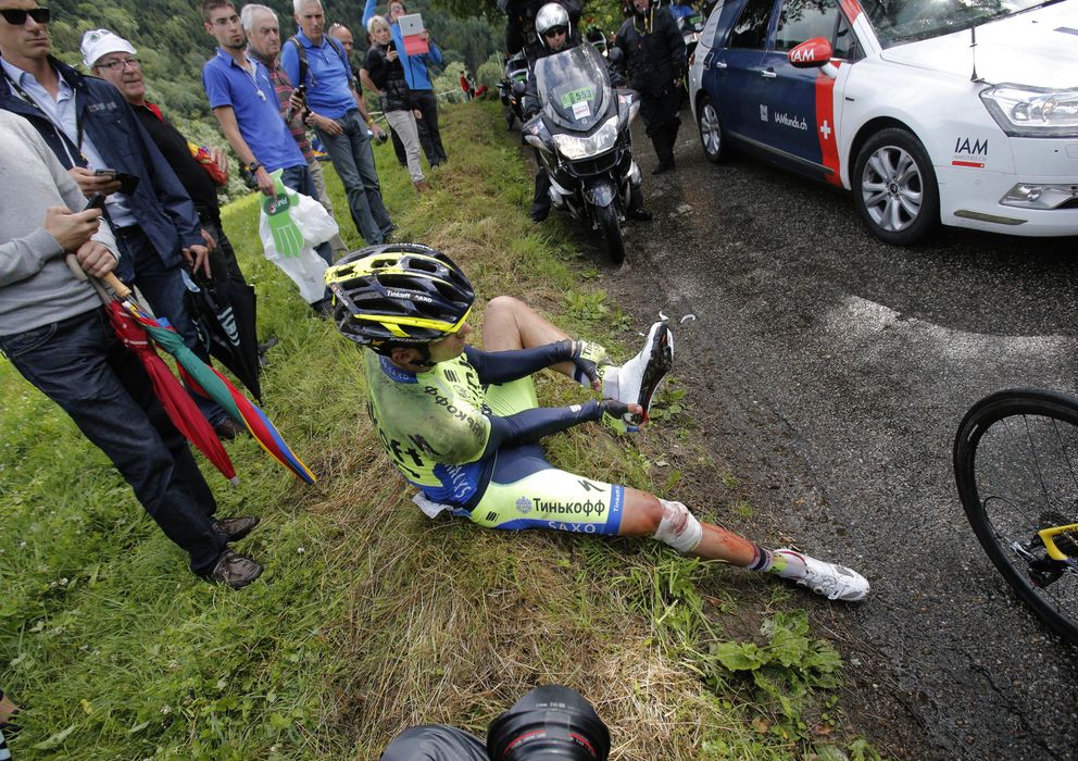Foto: Alberto Contador durante la presente edición del Tour de Francia (AP).