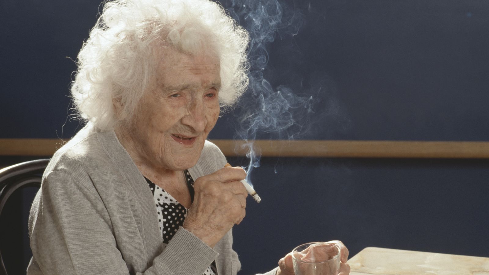 Foto: Jeanne Calment en el dia que, supuestamente, cumplió 117 cumpleaños. (Corbis)