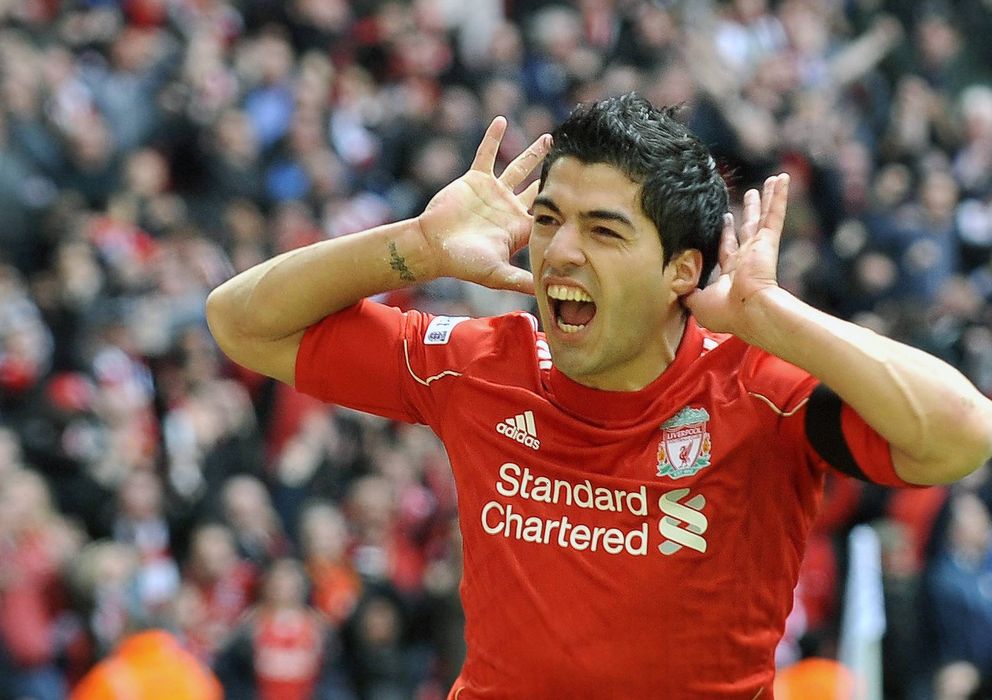 Foto: El delantero uruguayo Luis Suárez celebra un gol con el Liverpool la pasada temporada.