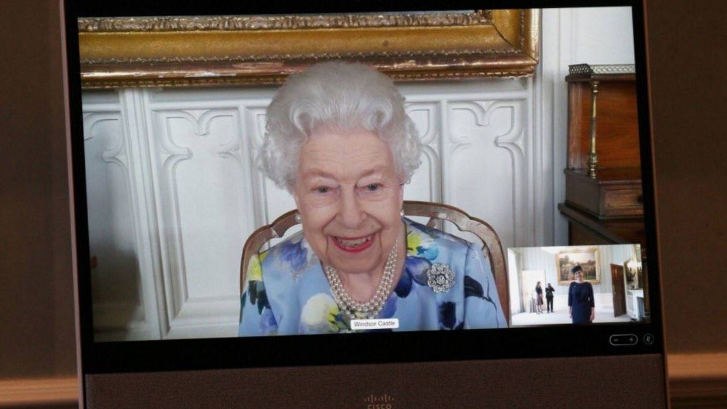 La reina Isabel, durante las audiencias digitales.