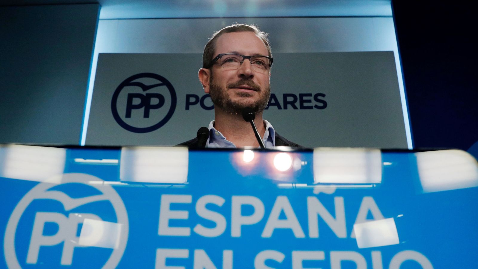 Foto:  El vicesecretario sectorial del PP, Javier Maroto, durante la rueda de prensa posterior a la reunión del Comité de Dirección del partido. (EFE)
