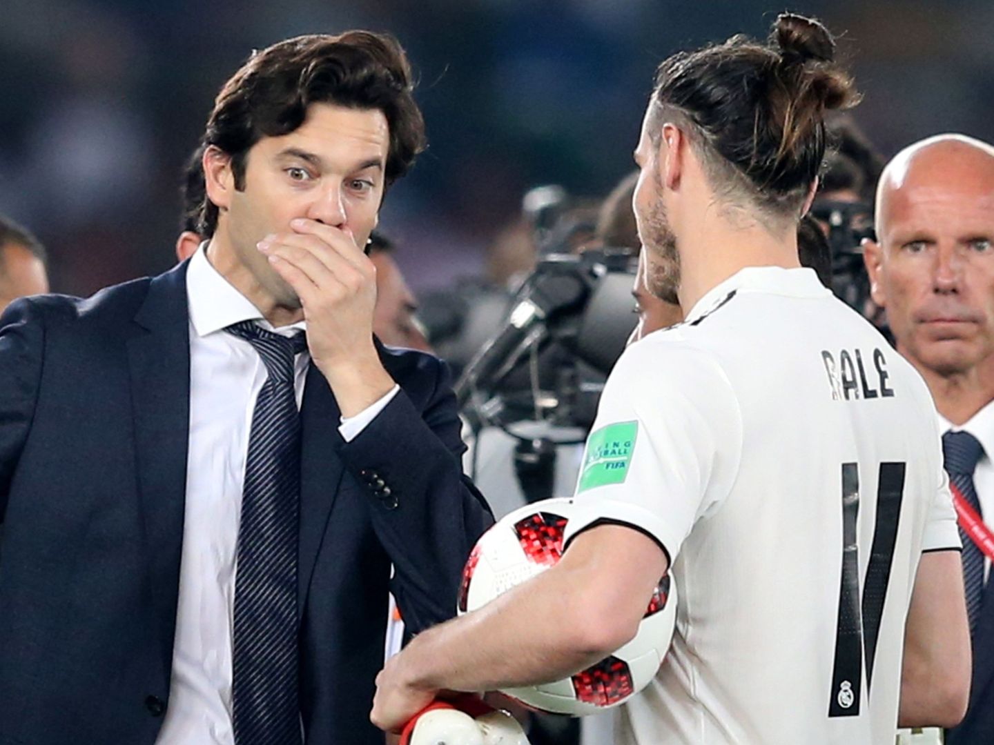 Solari con Bale en el Mundial de Clubes. (Reuters)
