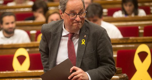 Foto: Quim Torra, en el Parlament. (EFE)
