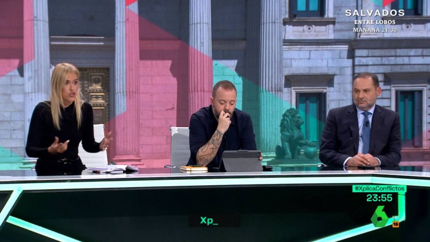 Afra Blanco, Antonio Maestre y José Luis Ábalos en 'La Sexta Xplica'. (Atresmedia)