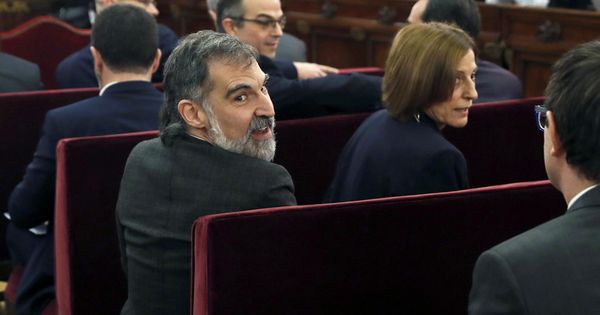 Foto: Jordi Cuixart, durante el juicio por el 'procés'. (EFE)