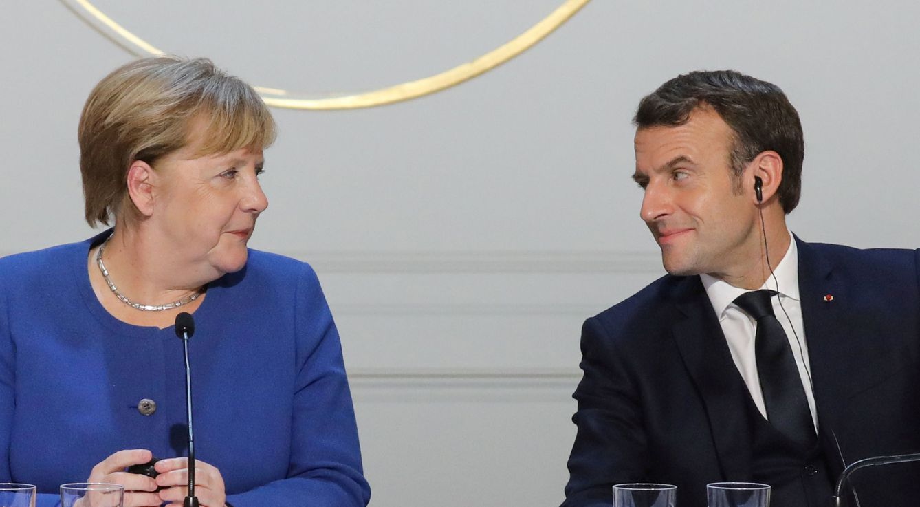 Angela Merkel y Emmanuel Macron. (EFE)