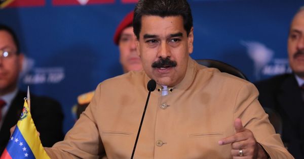 Foto: El presidente de Venezuela, Nicolás Maduro, mientras habla en una reunión de cancilleres del ALBA, en Caracas (Venezuela). (EFE)