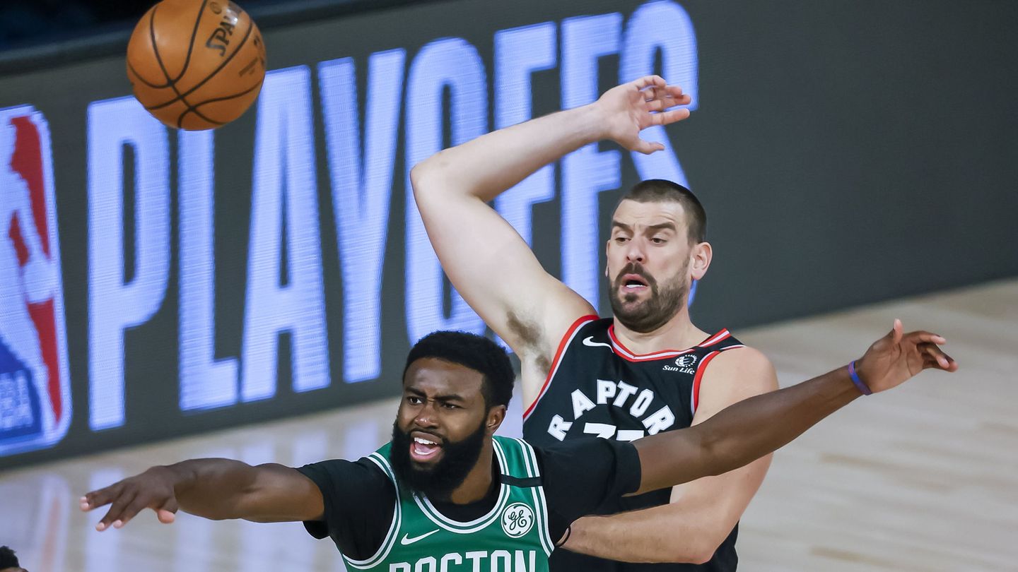 Gasol, en un Toronto Raptors-Boston Celtics jugado en septiembre de 2020. (EFE)