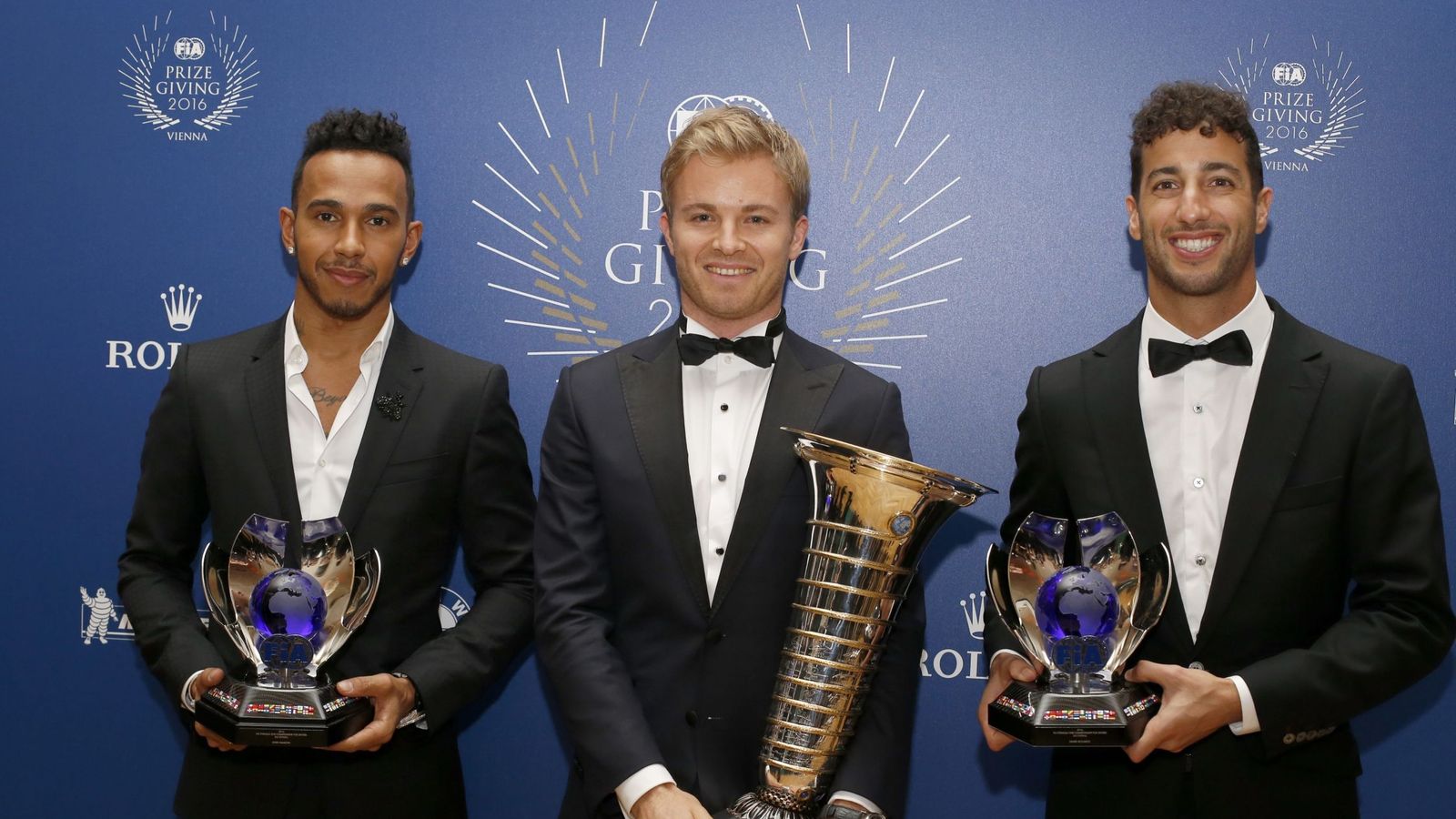 Hamilton y Nico Rosberg, en 2016. (EFE/Hamad I Mohammed)