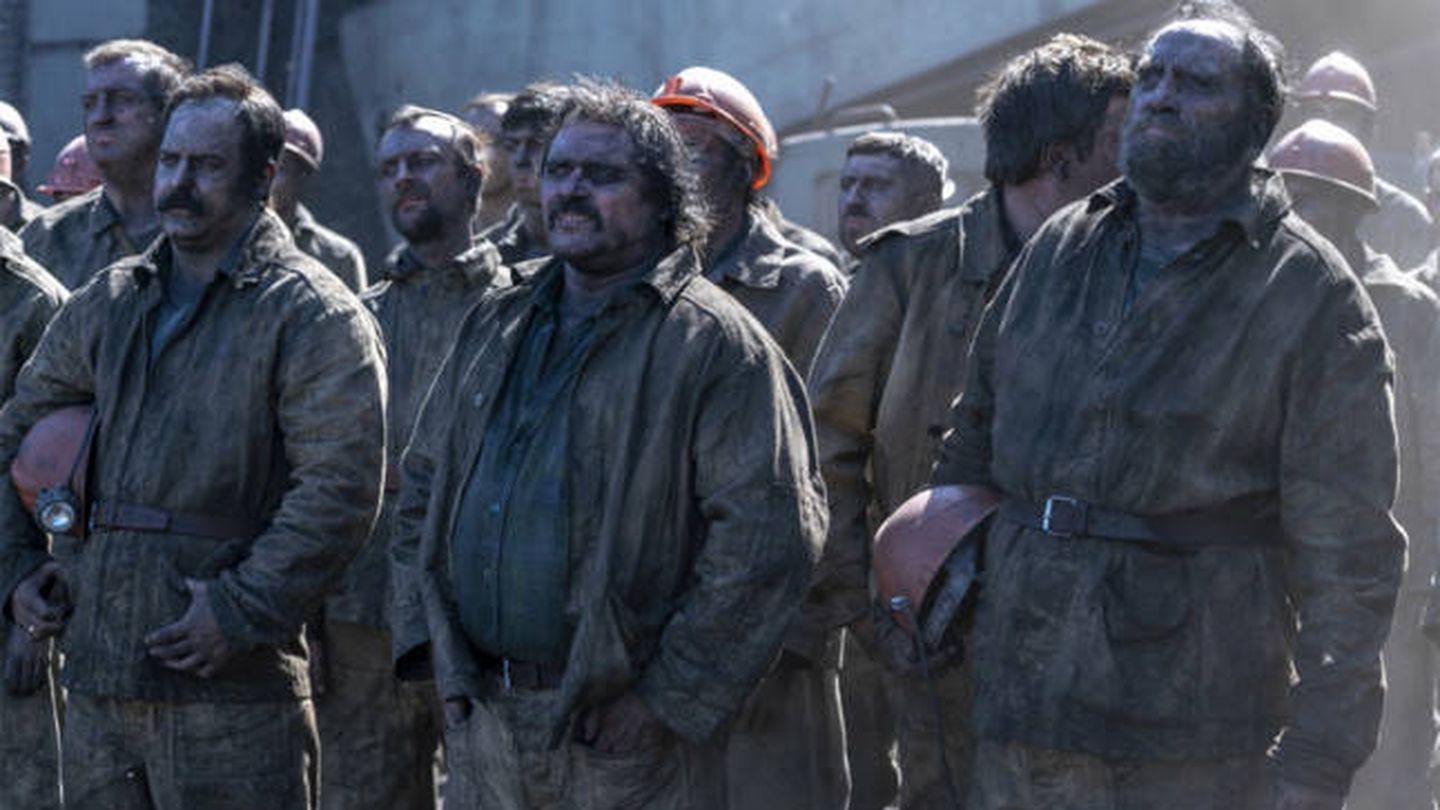 Los mineros de 'Chernobyl'. (HBO)