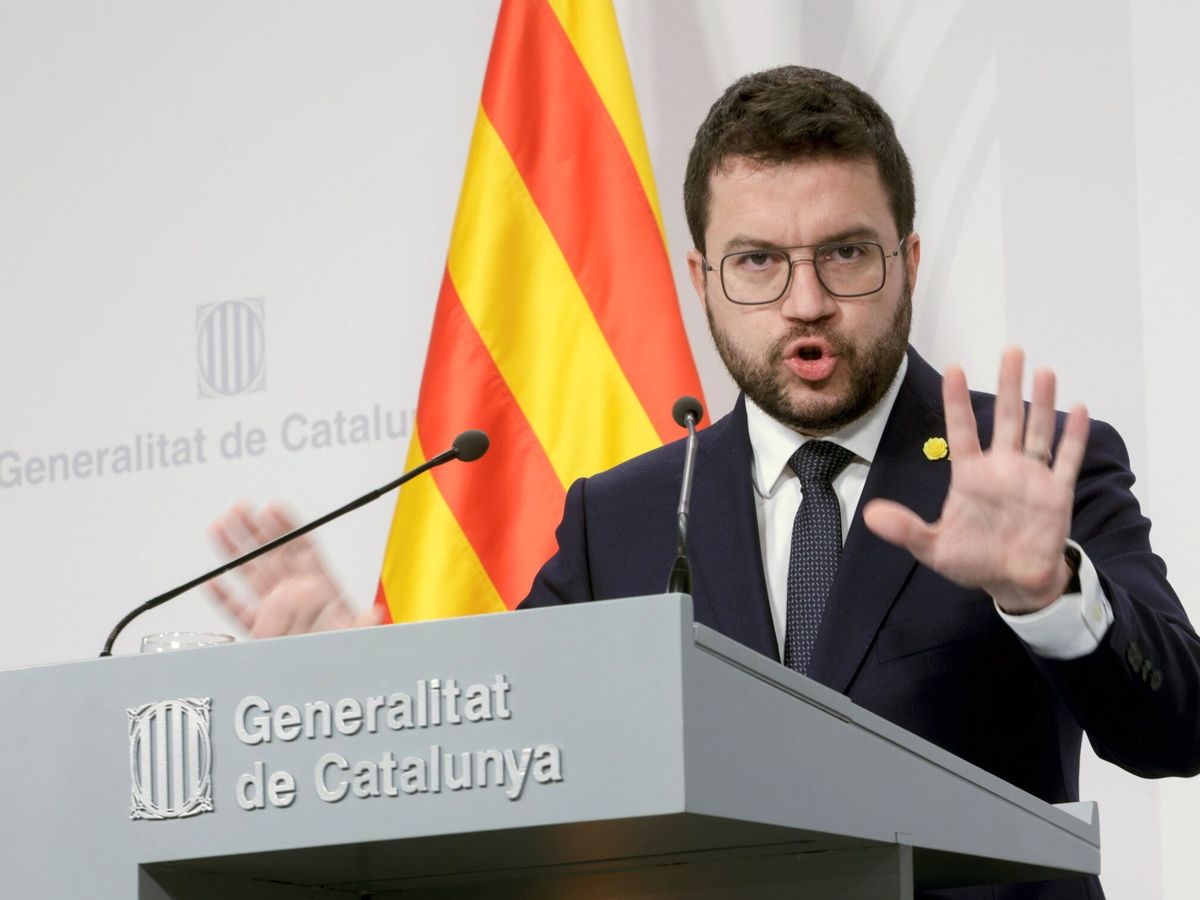 Foto: El presidente de la Generalitat, Pere Aragonès. (EFE / Quique García) 