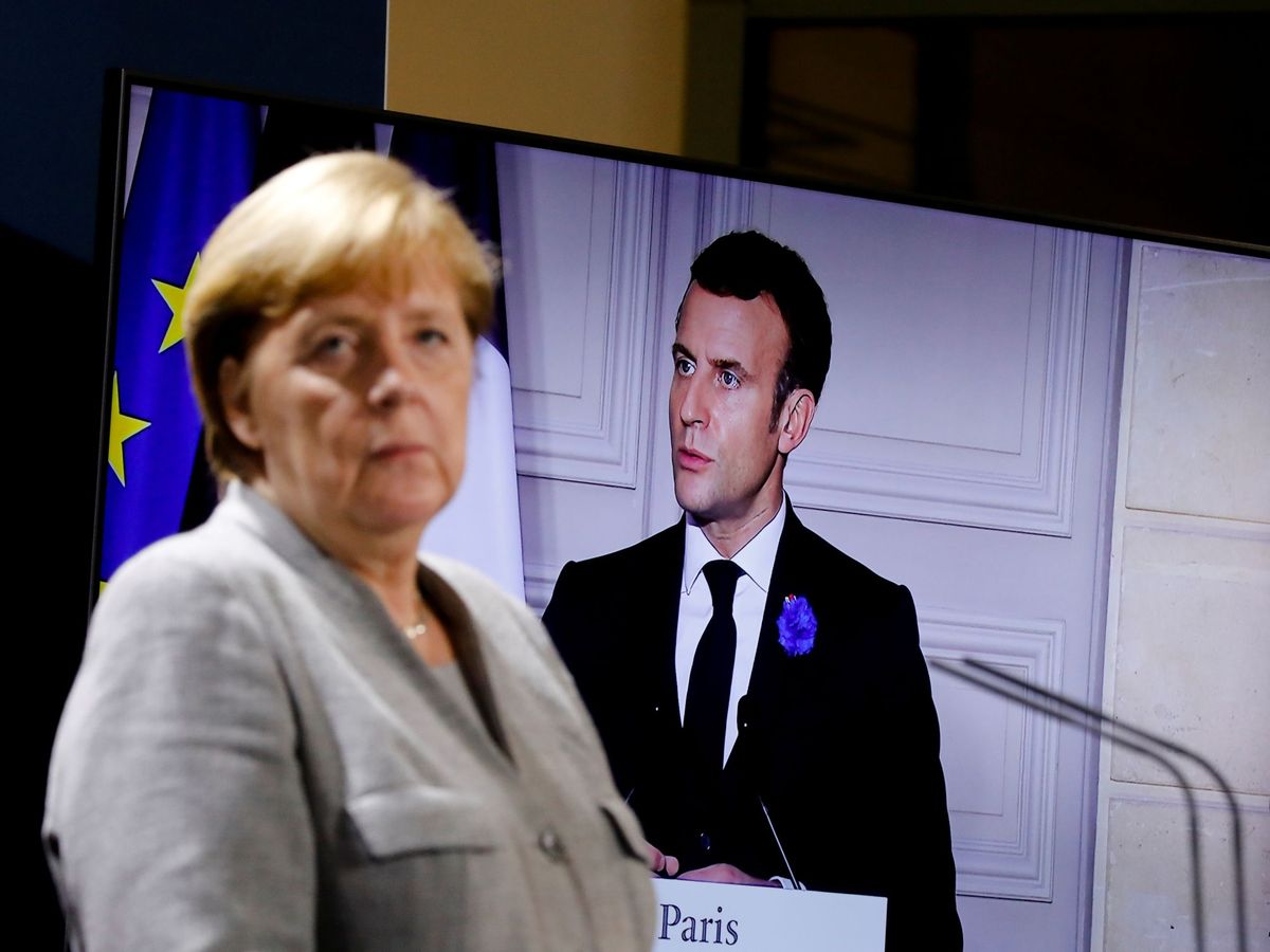 Foto: Angela Merkel y Emmanuel Macron, en una videoconferencia reciente. (Reuters)