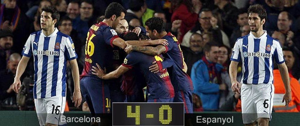 Foto: El Barcelona sólo necesita media hora en el derbi para golear a un Espanyol totalmente desbordado