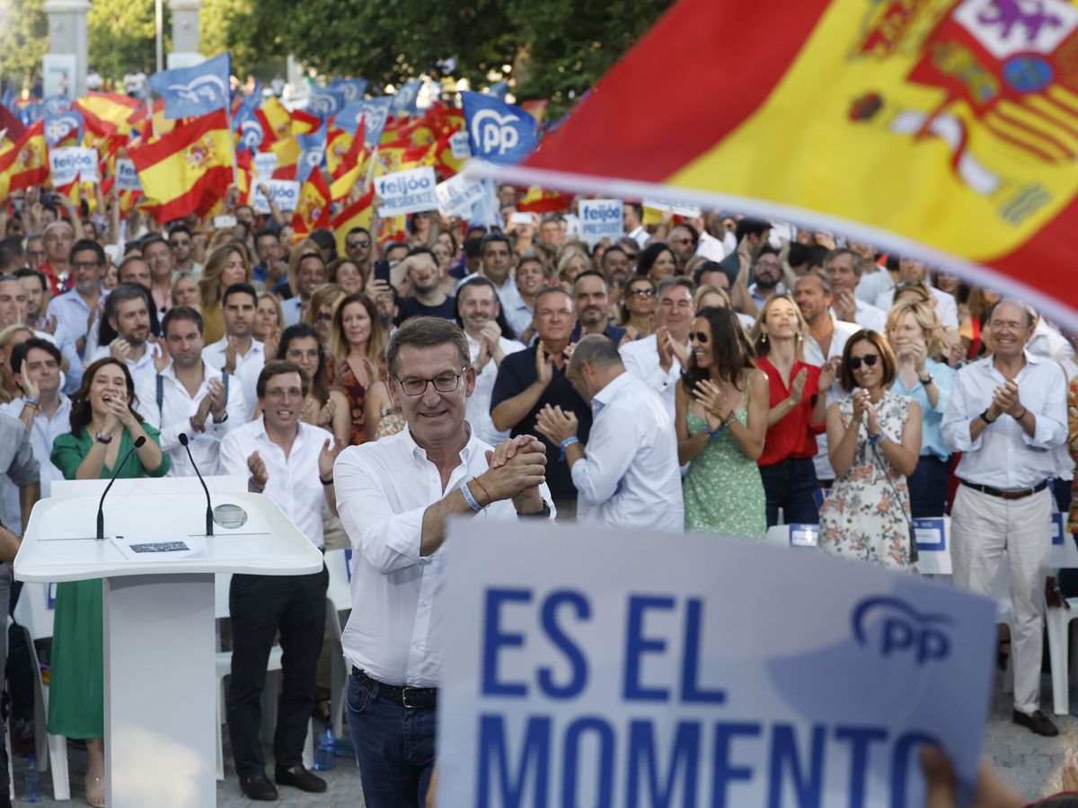 Foto: El candidato del PP, Alberto Núñez Feijóo, en Madrid (EFE/Juanjo Martín)