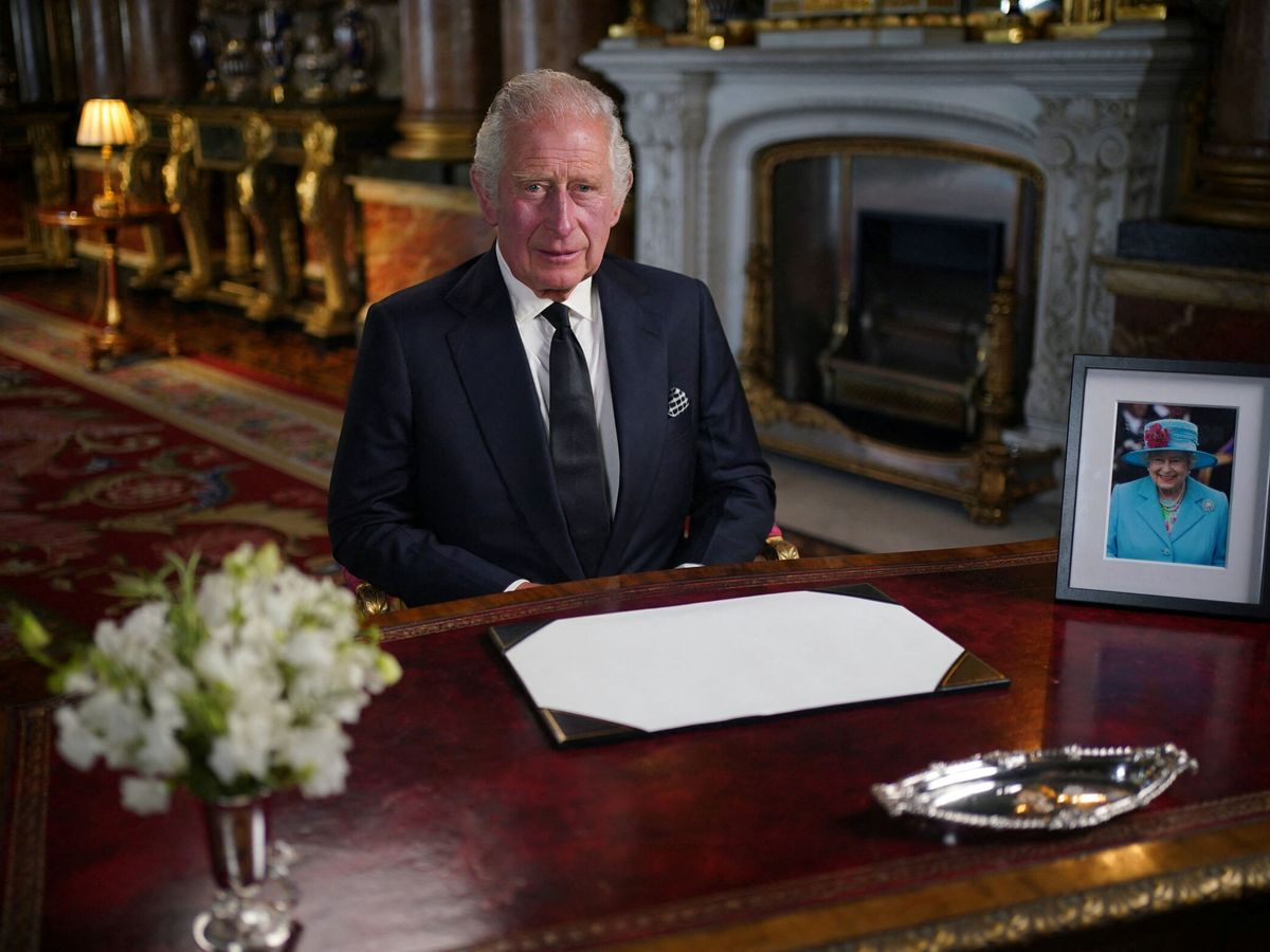 Foto: Carlos III se ha dirigido a la nación por primera vez como rey tras la muerte de Isabel II. (Reuters/Yui Mok/Pool)