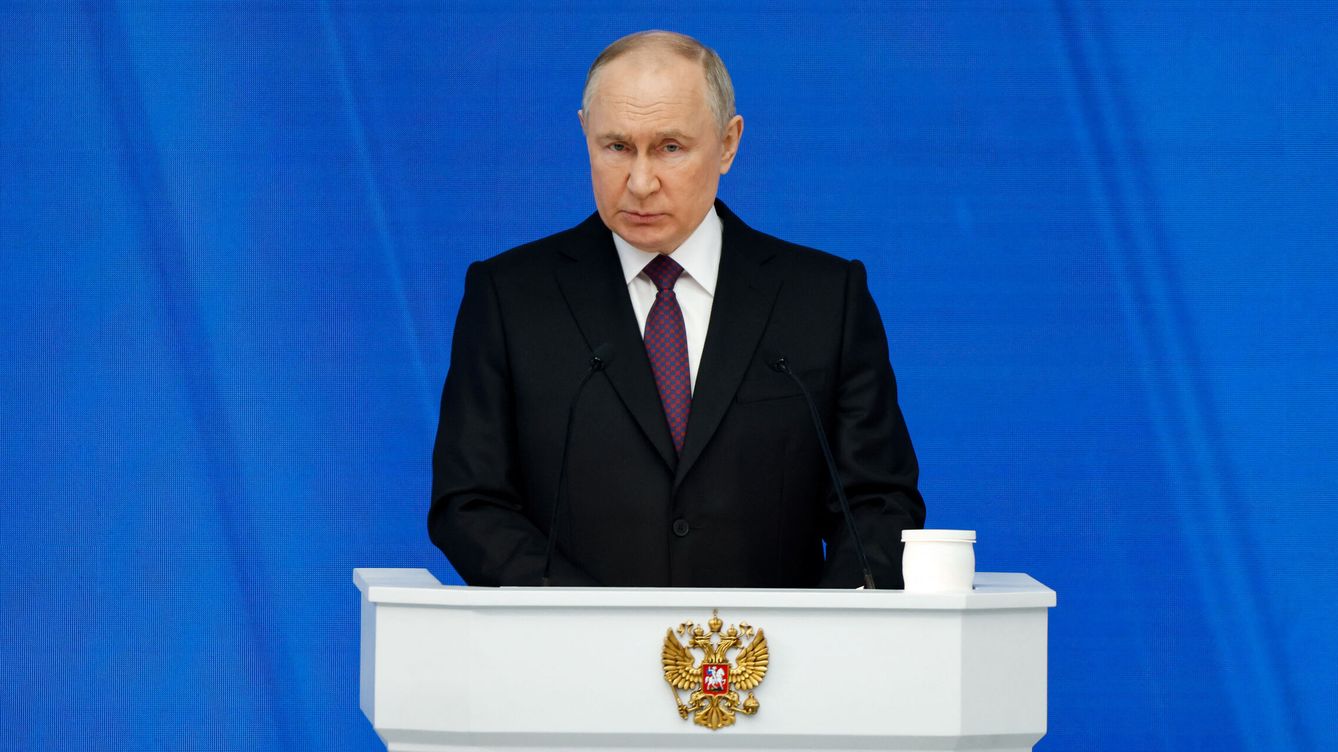 Foto: El presidente ruso, Vladímir Putin, en el discurso del estado de la nación, el 29 de febrero.  (REUTERS / Evgenia Novozhenina)