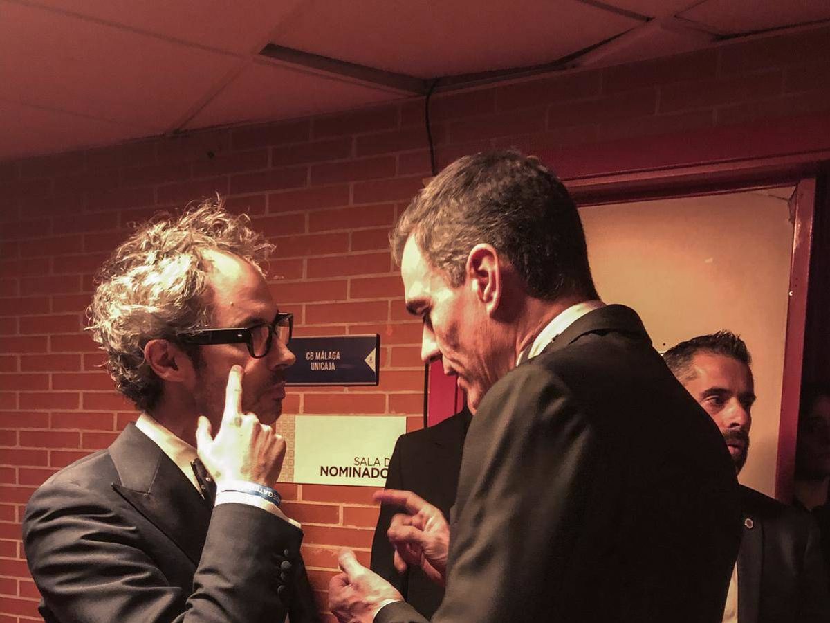 Foto: James Rhodes y Pedro Sánchez, en la gala de los Goya 2020.