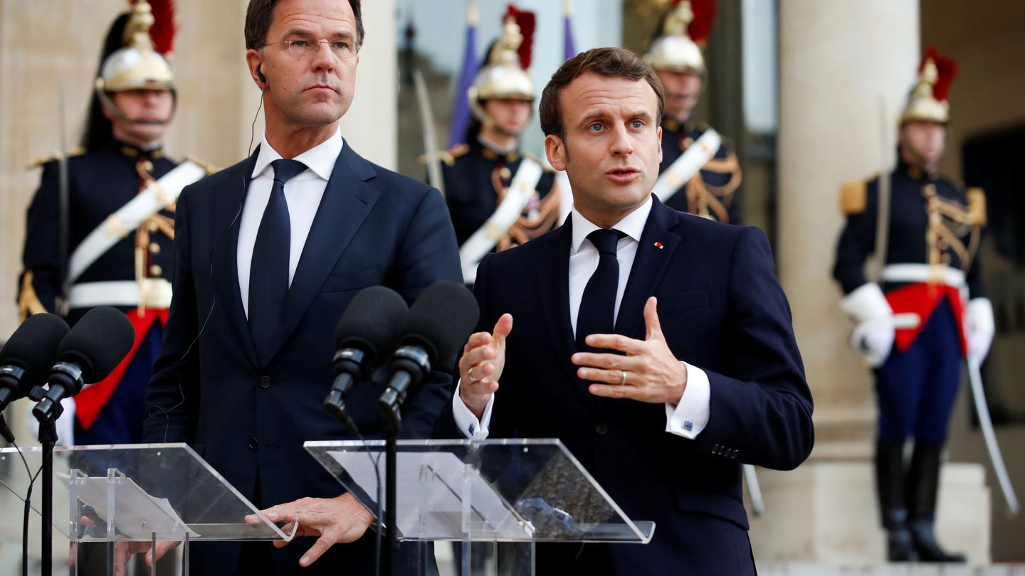 Mark Rutte y Emmanuel Macron. (Reuters)