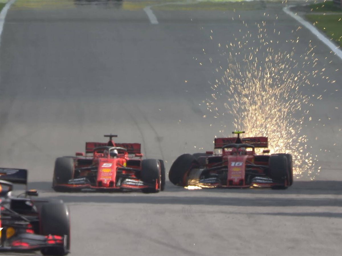 Foto: El incidente entre Vettel y Leclerc en Brasil. (F1)