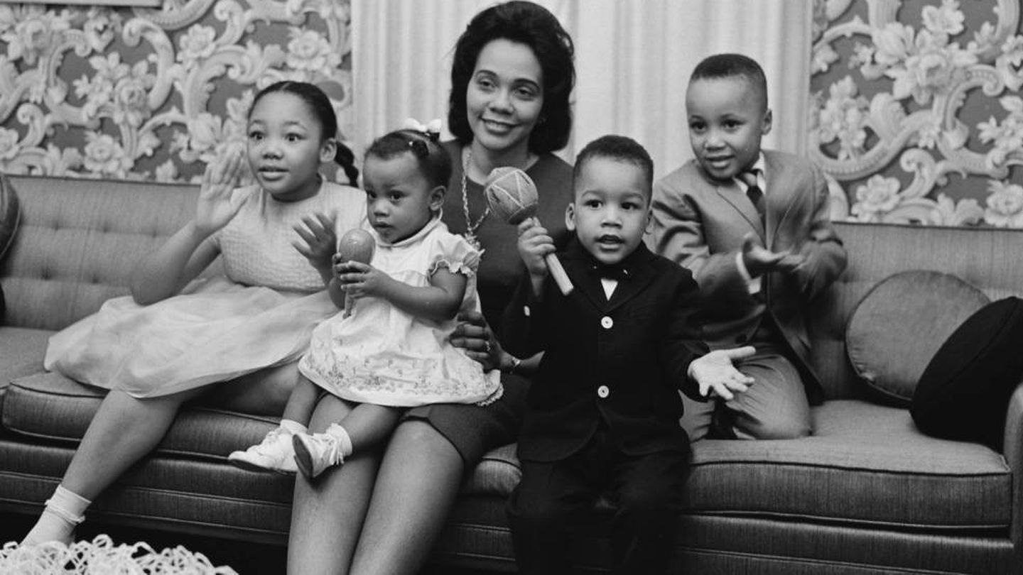  La viuda y los hijos de Martin Luther King. (Getty)