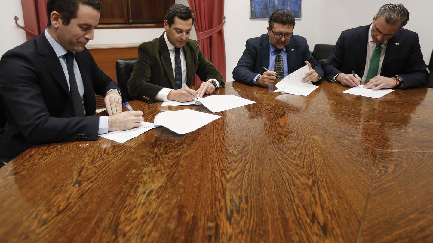 El PP y Vox firman el acuerdo para Andalucía. (EFE)