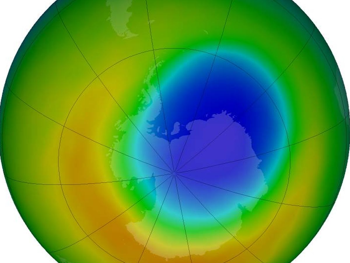 Foto: Capa de ozono en octubre de 2019. Foto: NASA