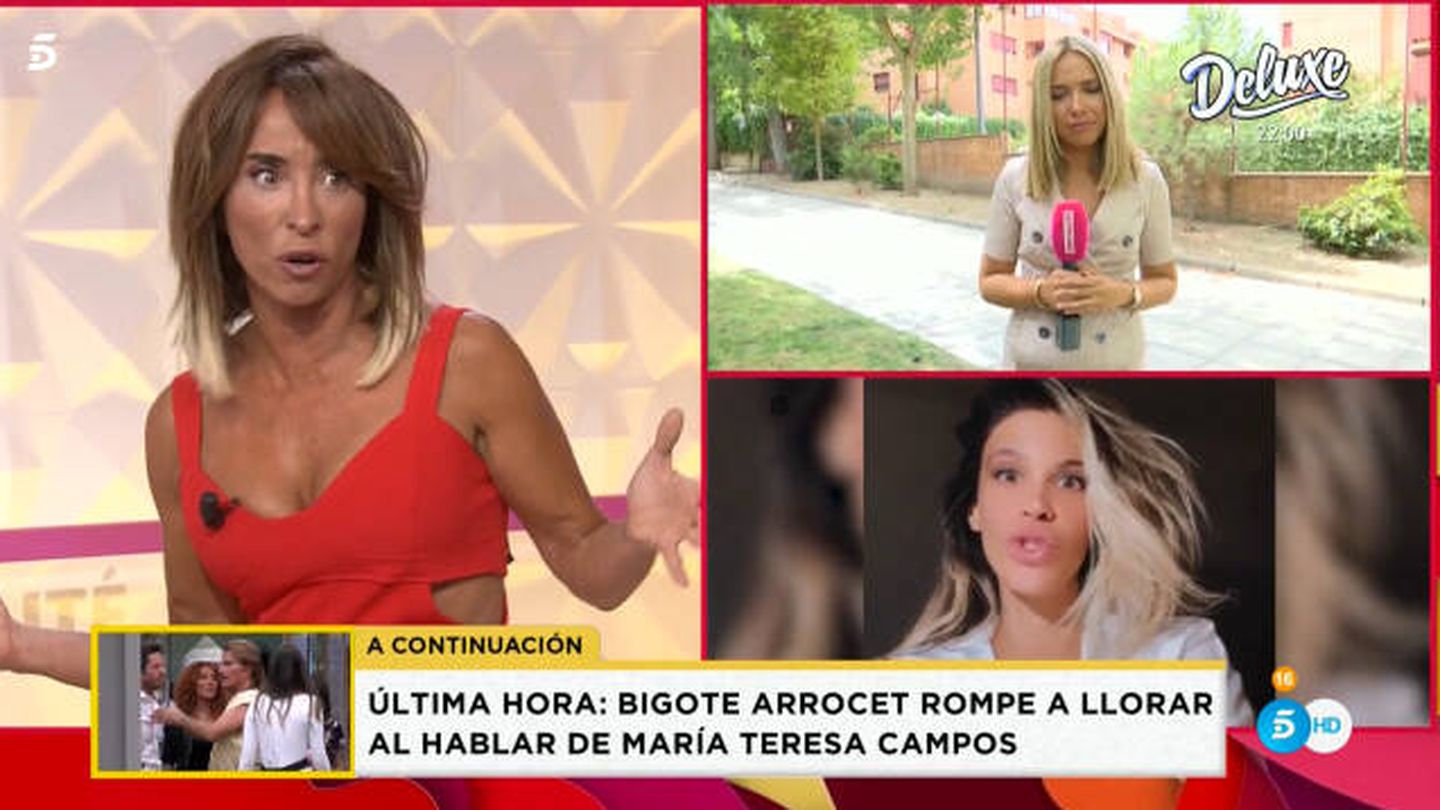María Patiño, en 'Socialité'. (Telecinco)