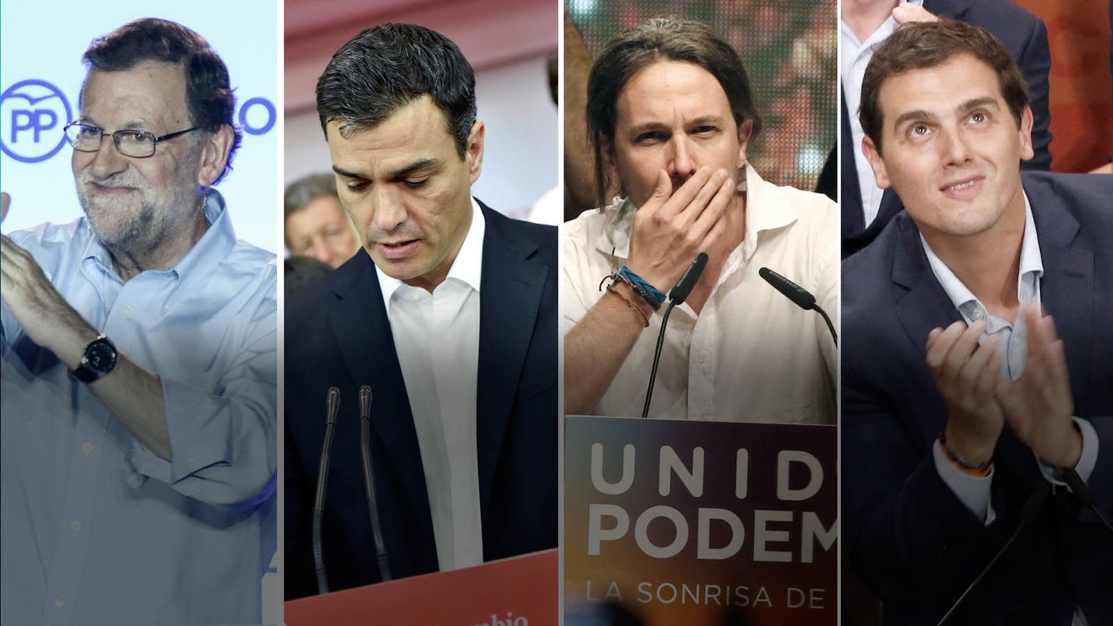 Foto: Elecciones Generales 2016: Mariano Rajoy (Partido Popular), Pedro Sánchez (PSOE), Pablo Iglesias (Unidos Podemos) y Albert Rivera (Ciudadanos)