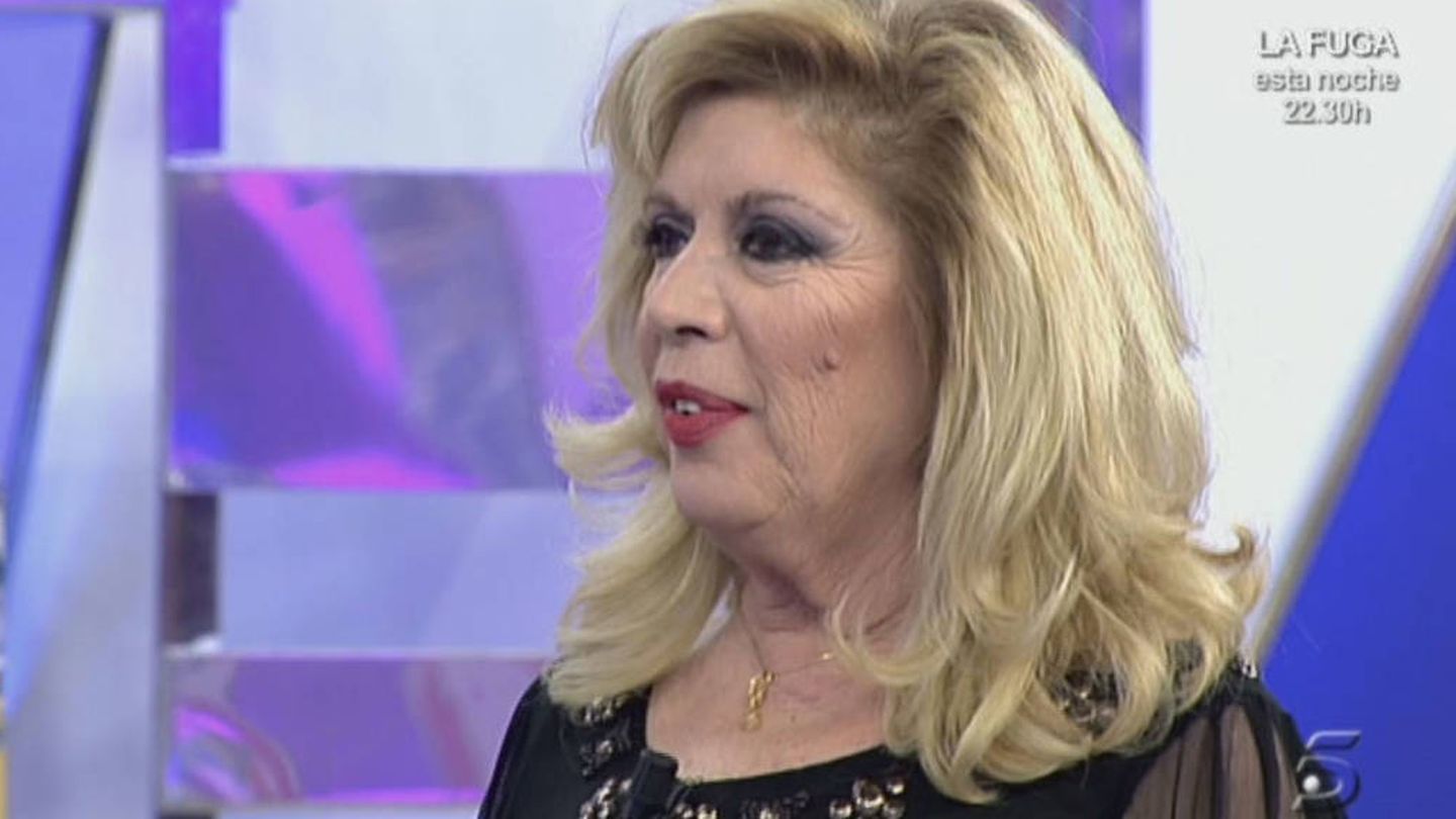 María Jiménez, en su estreno como colaboradora en 'Sálvame'. (Telecinco)