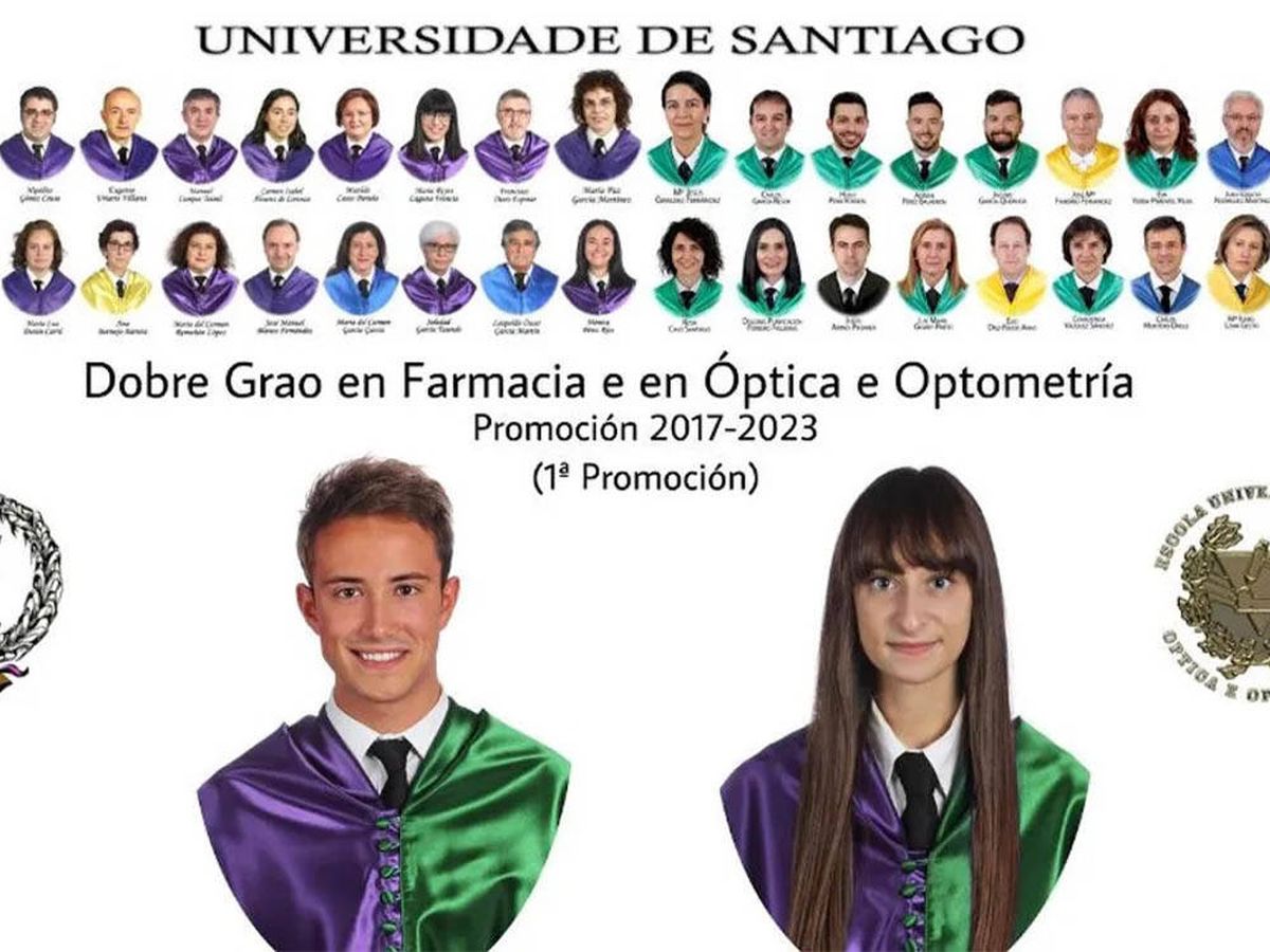 Foto: La "singular" orla de una universidad gallega con solo dos estudiantes de promoción (IG: @albertolazaravieitez)