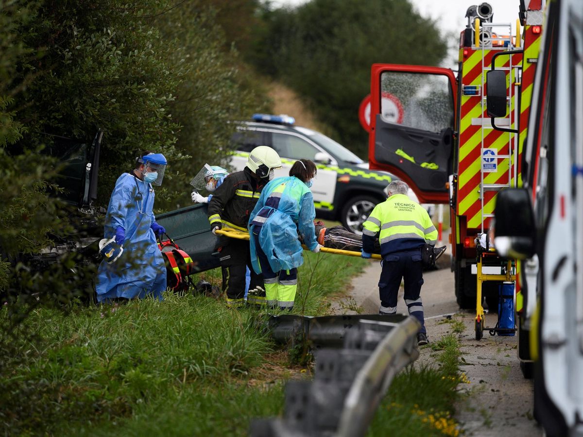 Foto: Accidente de tráfico este fin de semana en Cantabria. 