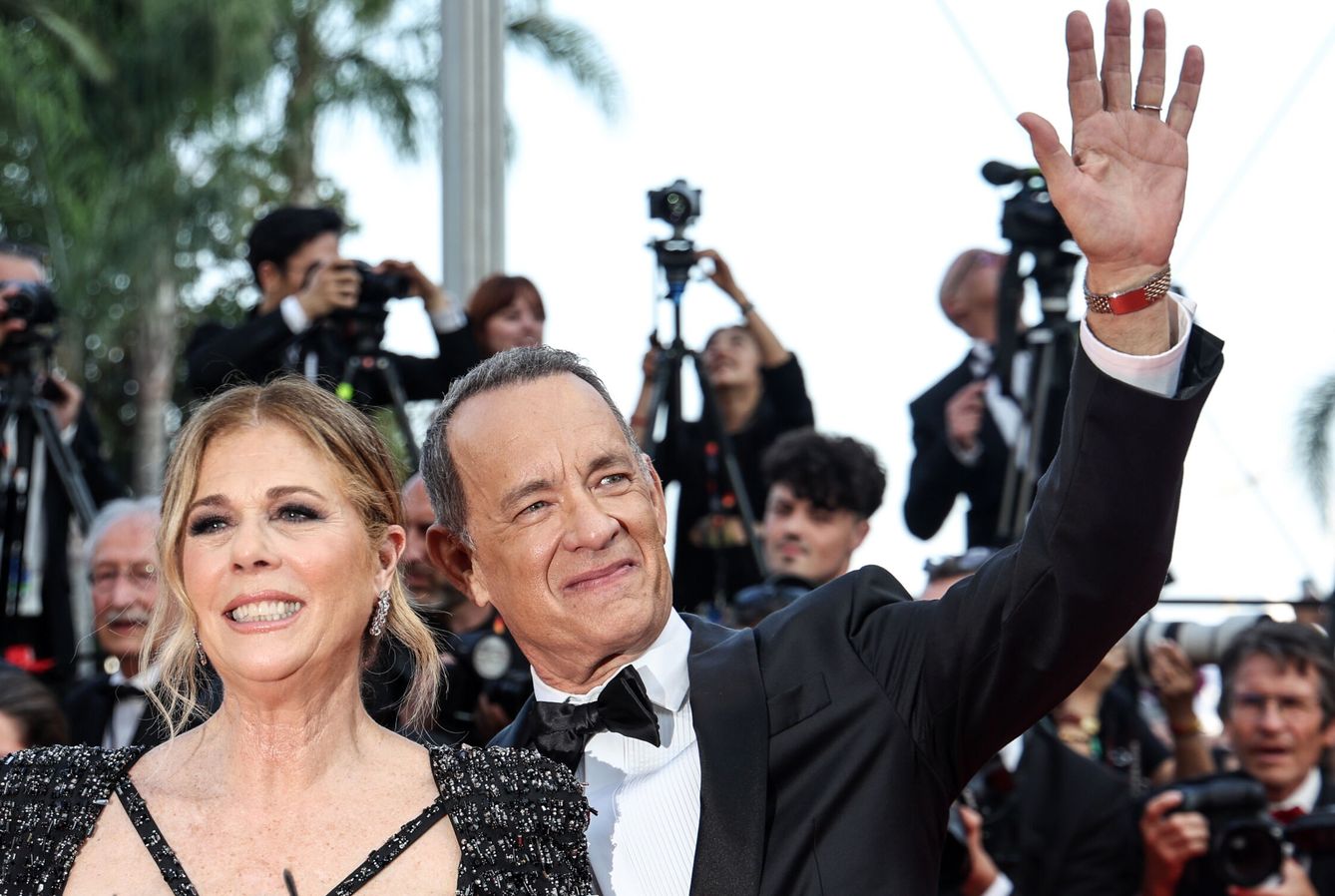 Rita Wilson y Tom Hanks en la alfombra roja del último Cannes. (EFE/Mohammed Badra) 