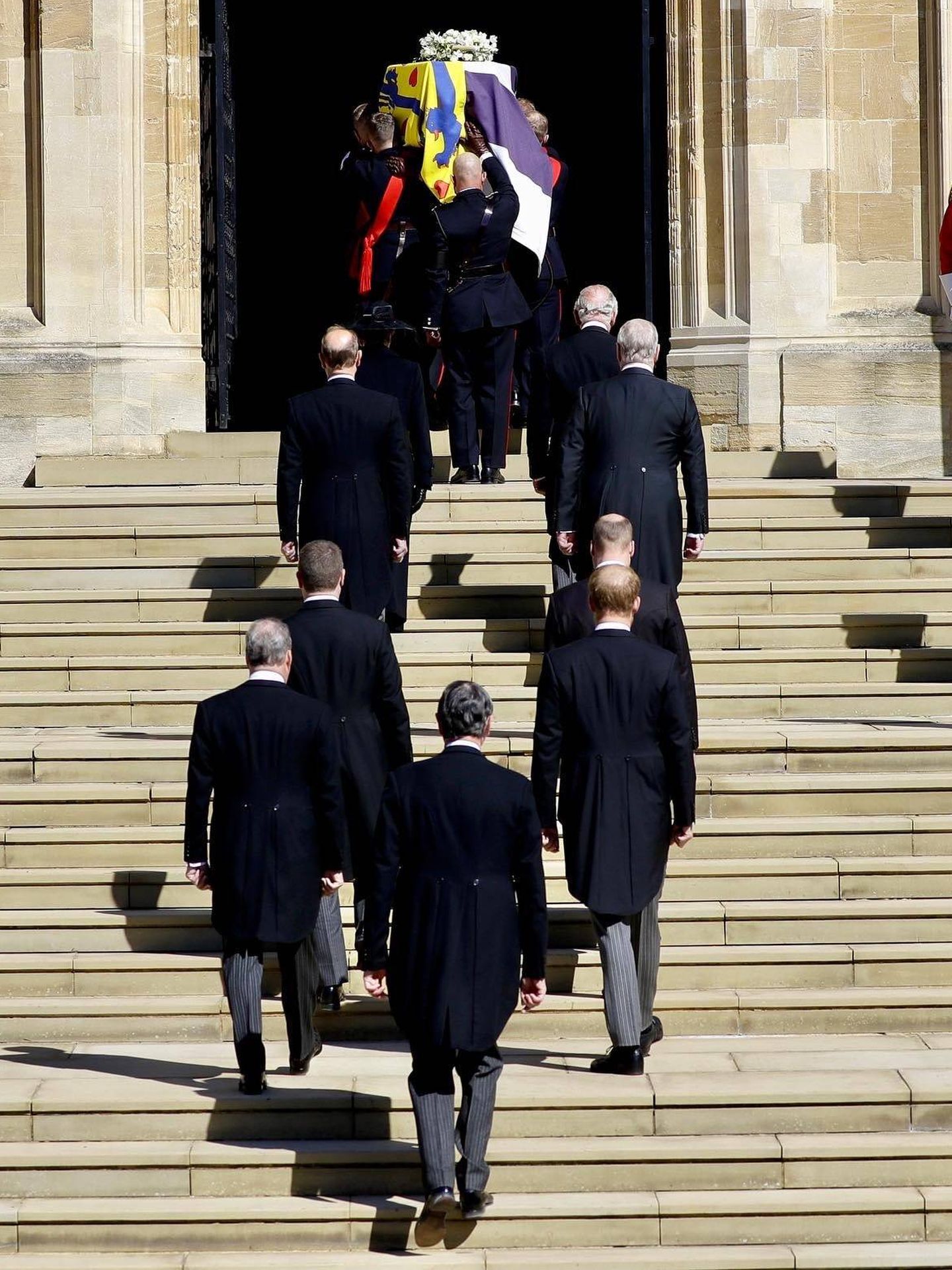 La familia Real británica en el funeral del duque de Edimburgo. (Palacio de Buckingham)