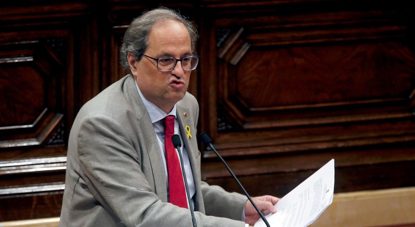 El presidente de la Generalitat, Quim Torra, en el Parlament. (EFE)