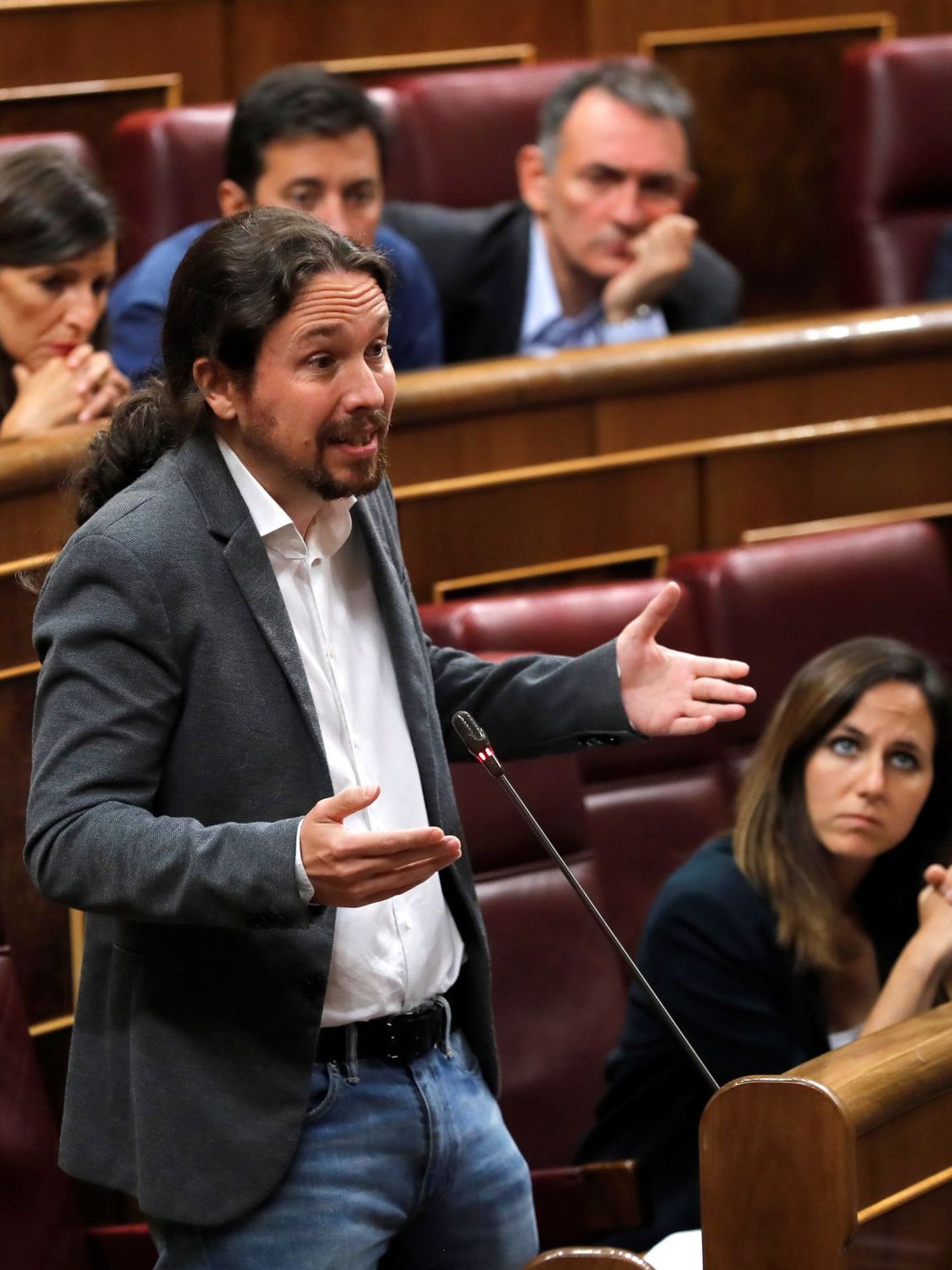 Pablo Iglesias interviene en el Congreso de los Diputados. (EFE)