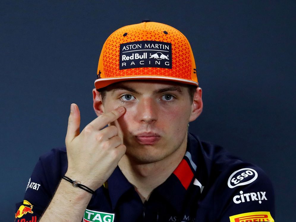 Foto: Max Verstappen en la rueda de prensa de Singapur. (Reuters)