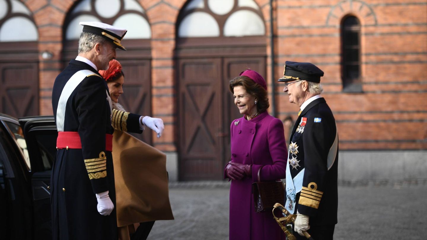 Los reyes Felipe y Letizia, con Carlos Gustavo y Silvia de Suecia. (Cordon Press)