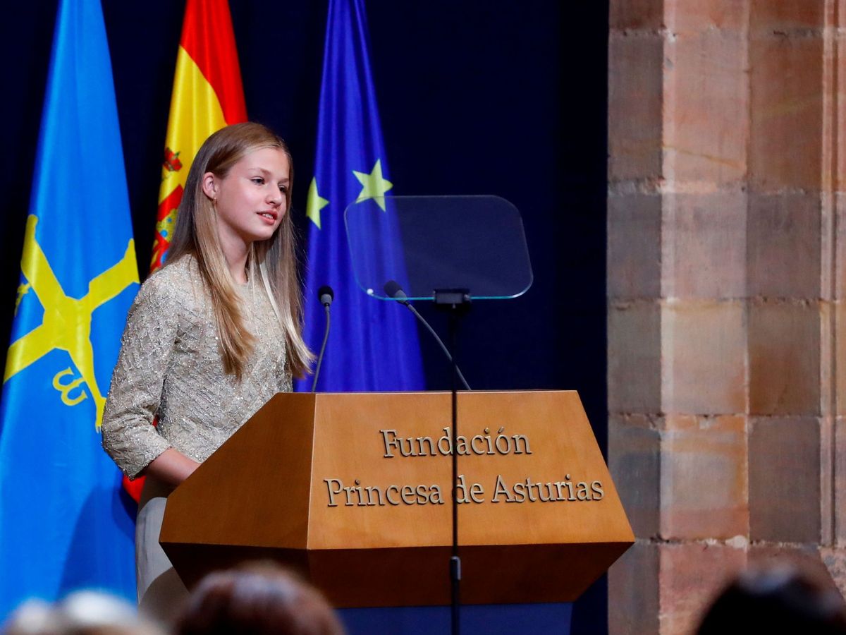 Foto: Leonor, durante su discurso. (Reuters)