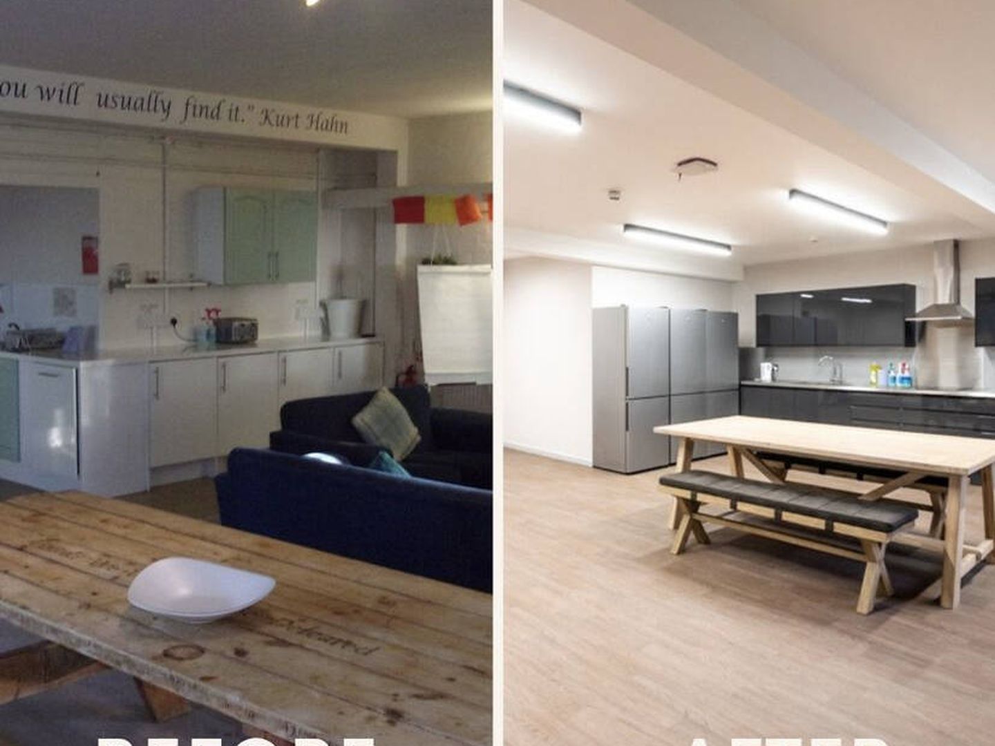 El antes y el después de las habitaciones. (Instagram/@uwcatlantic)