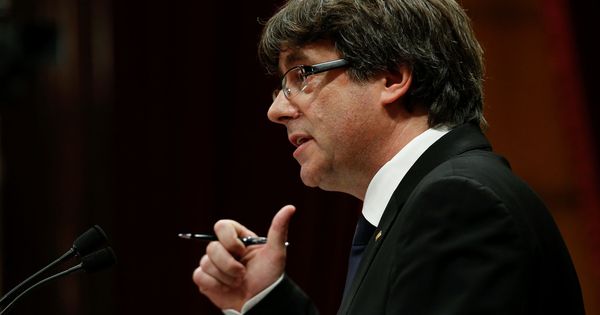 Foto: Carles Puigdemont durante su comparecencia. (Reuters)