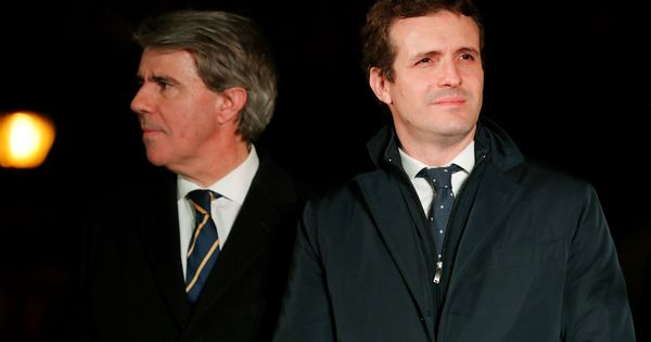 Foto: El presidente del PP, Pablo Casado, junto al presidente de la Comunidad de Madrid, Ángel Garrido. (EFE)