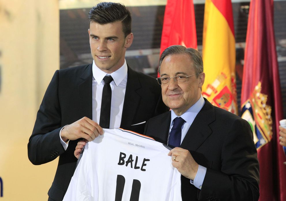 Foto: Florentino Pérez en la presentación de Gareth Bale (EFE).