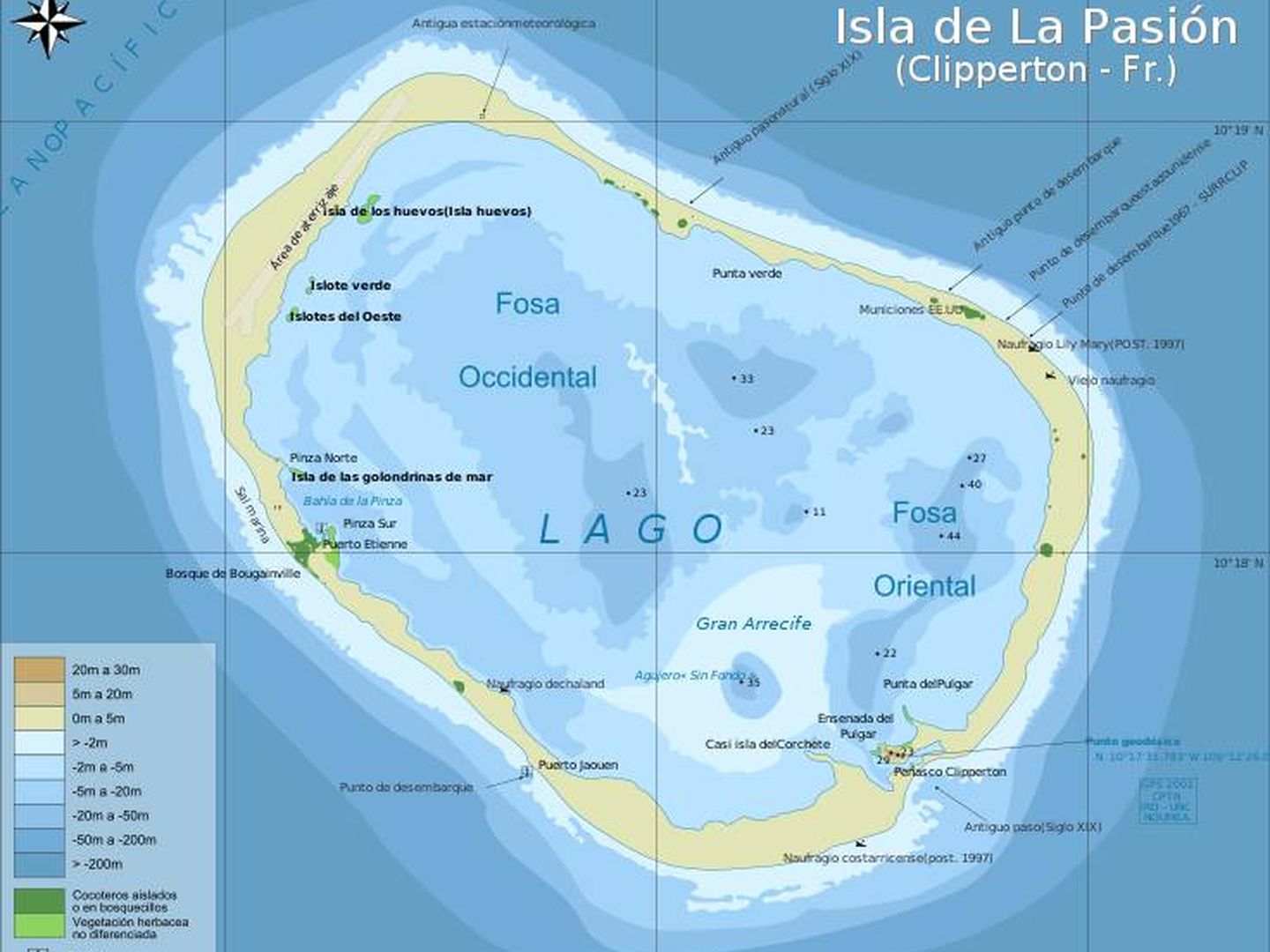 Plano de la isla Clipperton. (CC)