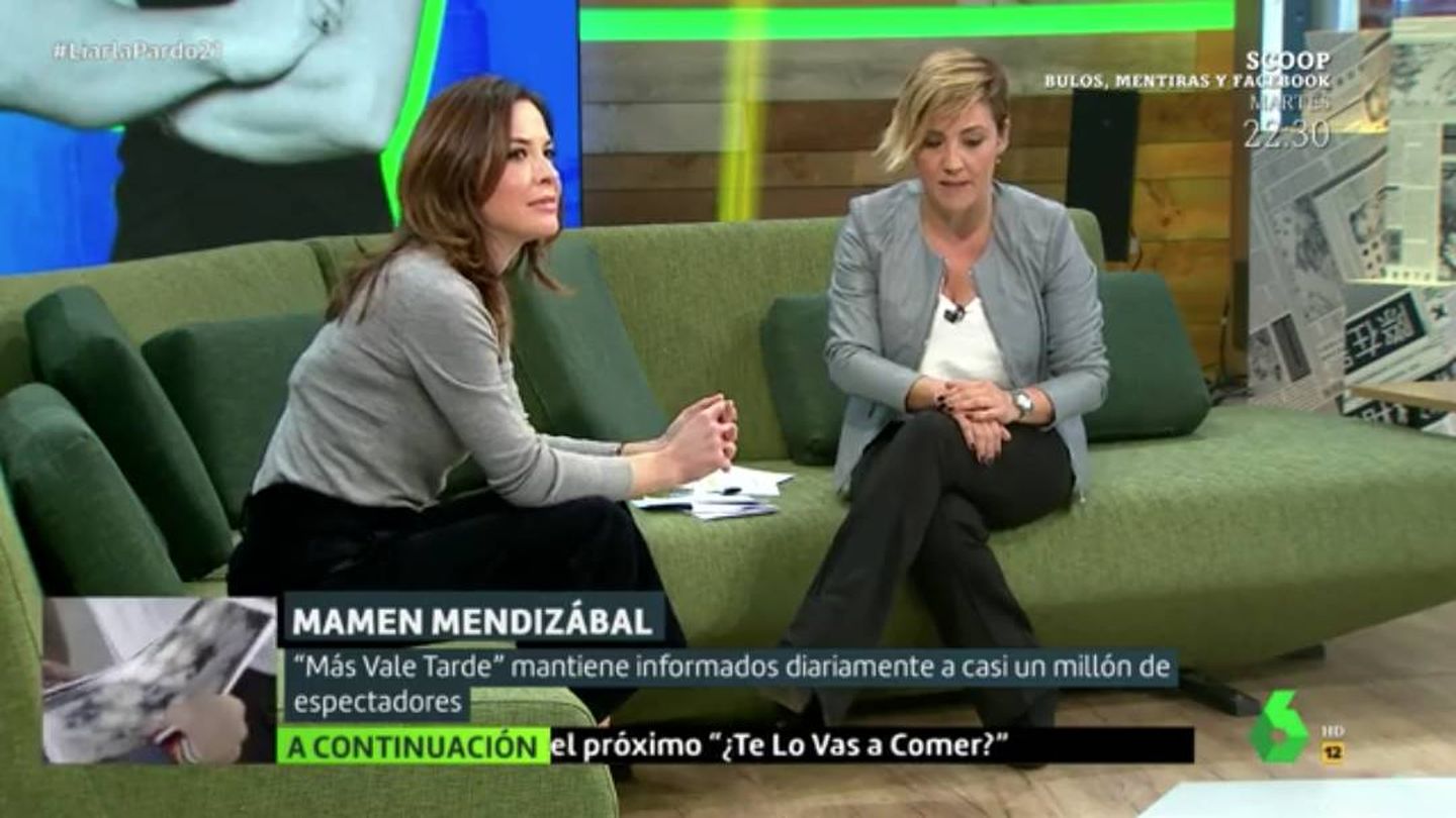 Mamen Mendizábal, junto a Cristina Pardo. (Atresmedia)