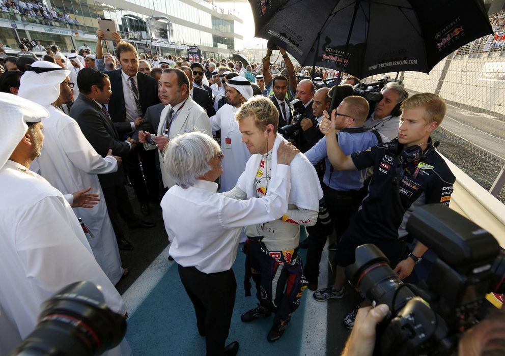 Foto: Bernie Ecclestone junto a Sebastian Vettel durante la temporada pasada.