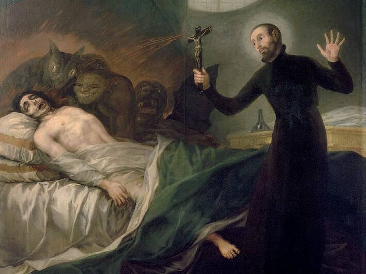 Foto: San Francisco de Borja realizando un exorcismo en una pintura de Goya (Fuente: Wikimedia)