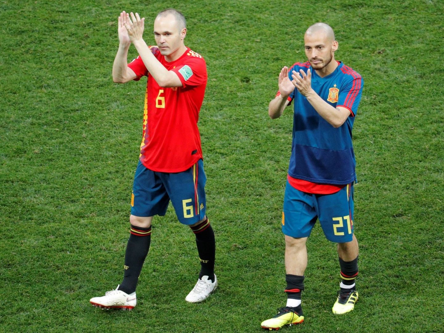 Iniesta y Silva dejaron la selección española tras el Mundial de Rusia. (EFE)